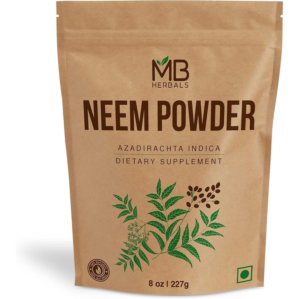 MB Herbals Pure Neem Powder 227 Grams Front View