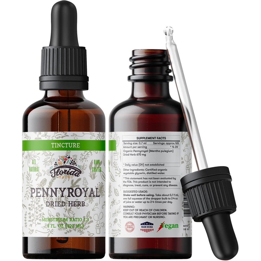 Florida Herbs Organic Pennyroyal Tincture front label view
