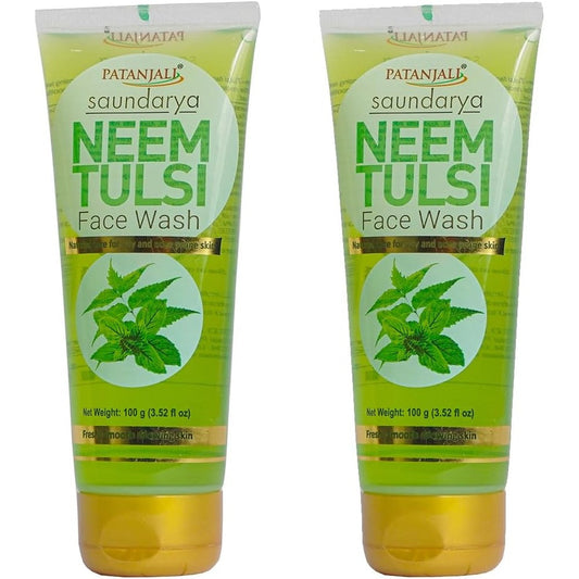 Patanjali Neem Tulsi Face Wash 100g Pack Of 2 front view