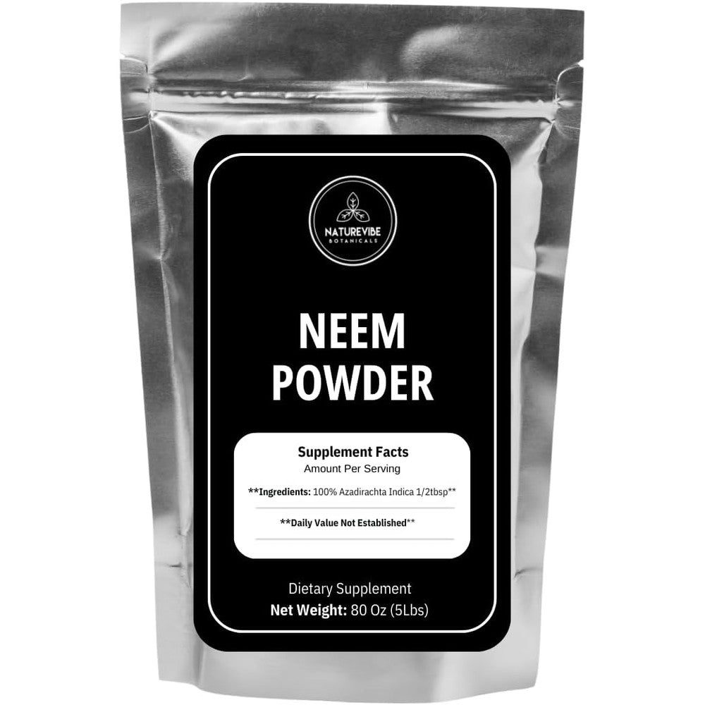 Naturevibe Botanicals Organic Neem Leaf Powder 80 Ounces front view