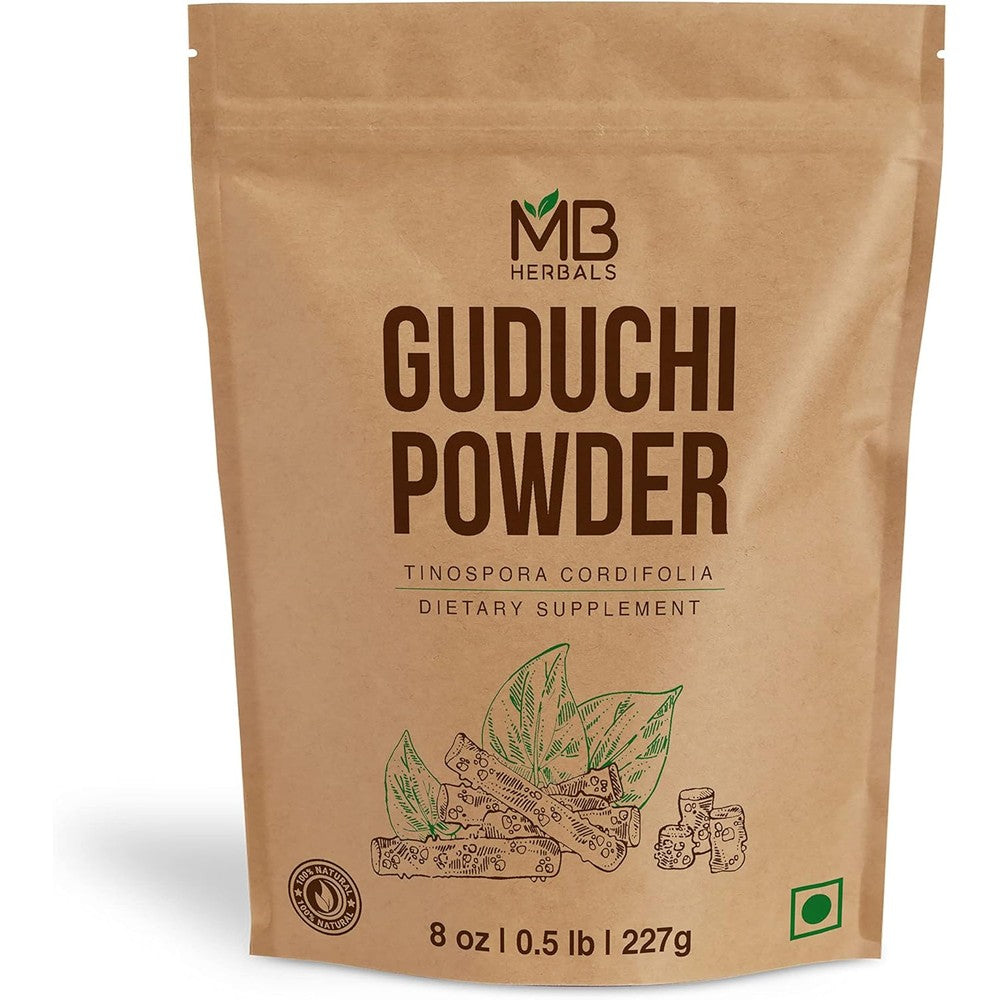 MB Herbals Wildcrafted Guduchi Powder Front View Pouch