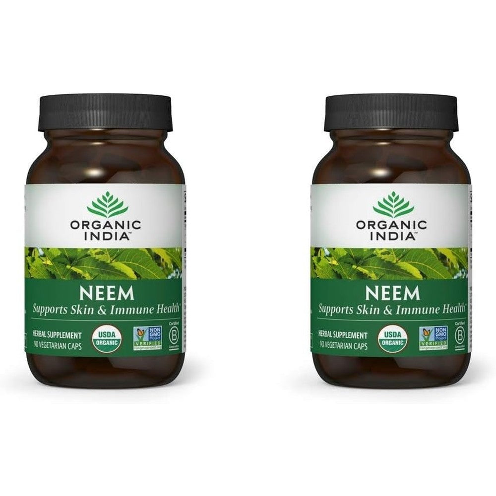 Organic India Neem Herbal Supplement 180 Capsules front view