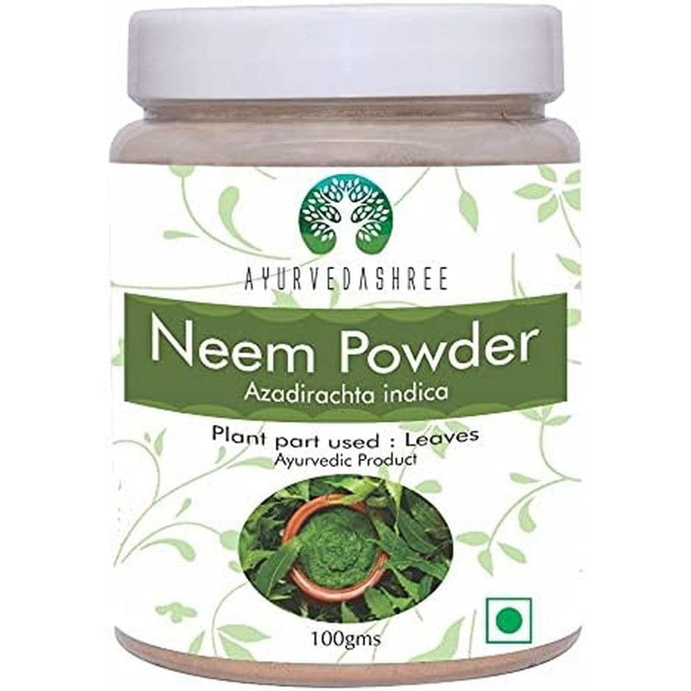 Ayurvedashree Pure Neem Leaf Powder 100g front view herbal skincare