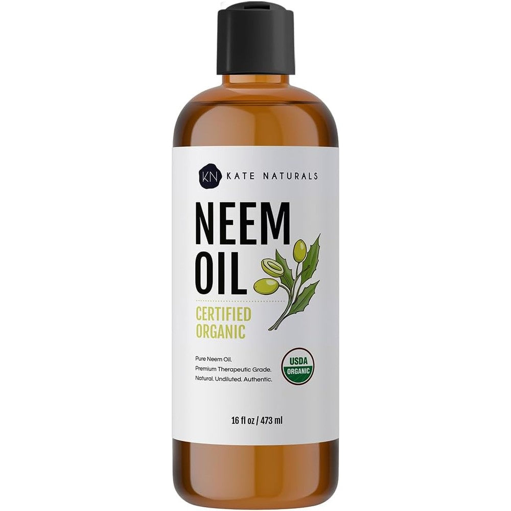 Kate Naturals Pure Neem Oil 16 Fluid Ounces front view