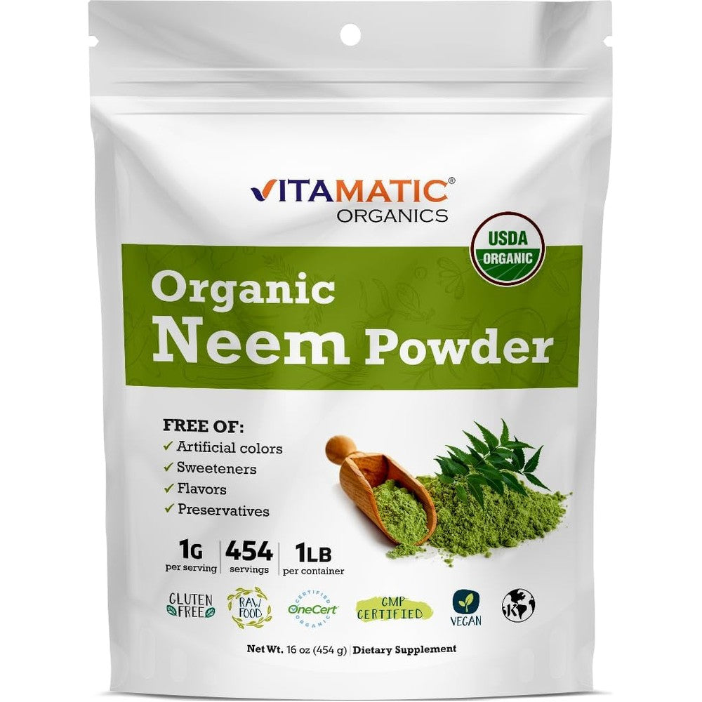 Vitamatic Organic Neem Leaf Powder front view