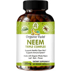 Organic Veda Neem Triple Complex 60 Vegan Capsules front view