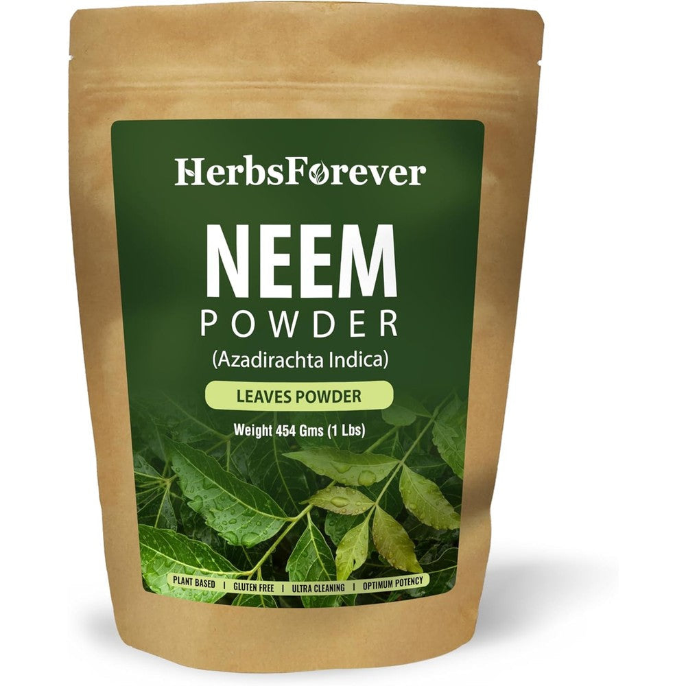 HerbsForever Neem Azadirachta Indica Ayurvedic Skin Care Powder Supplement front view