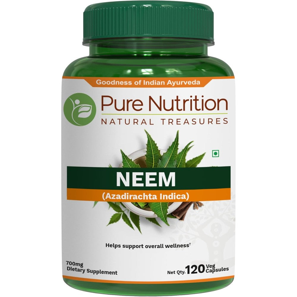 Pure Nutrition Neem 700mg 120 Capsules front view bottle