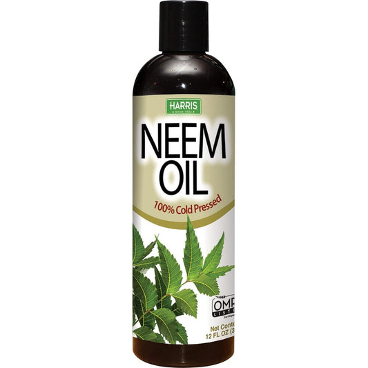 Harris Neem Oil 100 Percent Cold Pressed Unrefined Liquid Front View