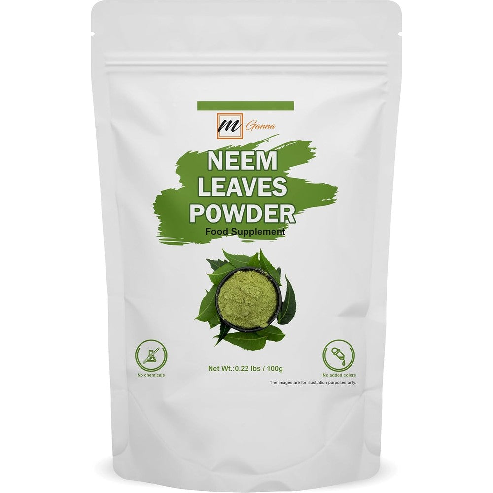mGanna Pure Neem Leaf Powder front view 100 grams