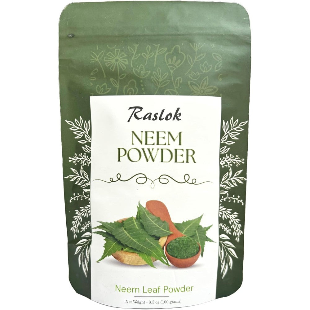 Raslok 100 Percent Pure Neem Leaf Powder Supplement Front View