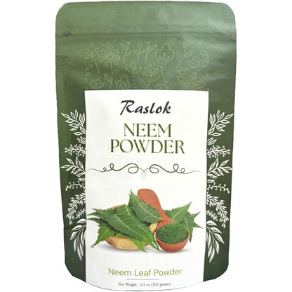 Raslok 100 Percent Pure Neem Leaf Powder Supplement Front View
