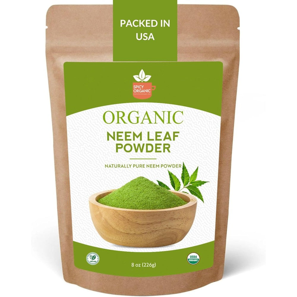 Spicy Organic Neem Leaf Powder front view for skincare