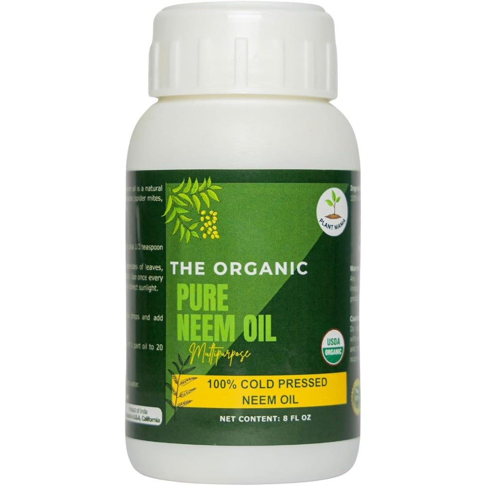 Plant Mama Organic Cold Pressed Neem Oil front view bottle