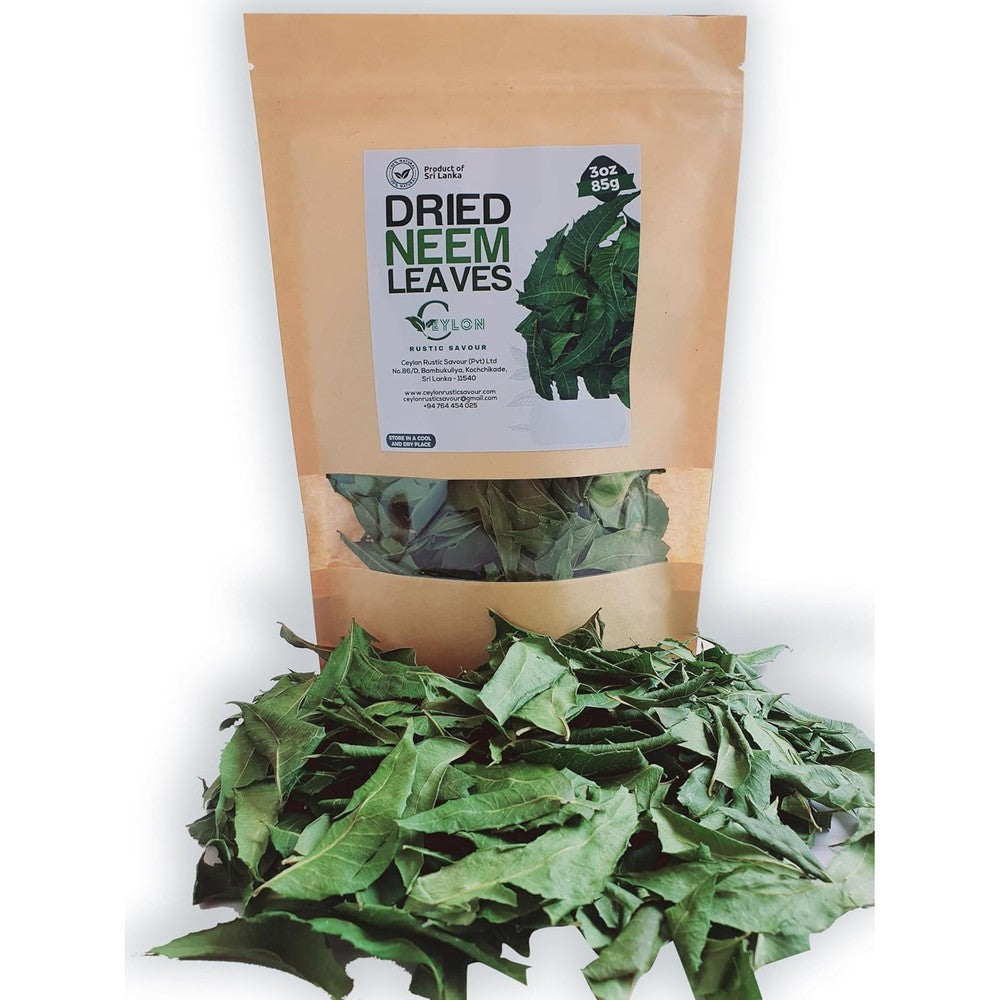 Ceylon Rustic Savour Whole Dried Neem Leaf Tea Leaves front view pouch