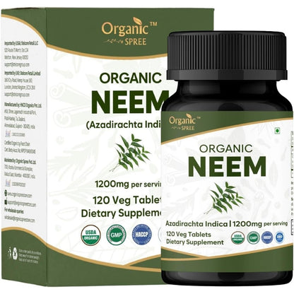 Organic Spree Neem Skin And Detox 120 Tablets Front View