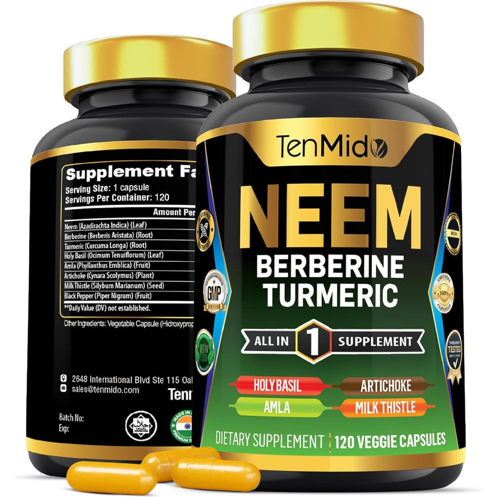Tenmido Neem Leaf Supplement 8-in-1 Formula Front View