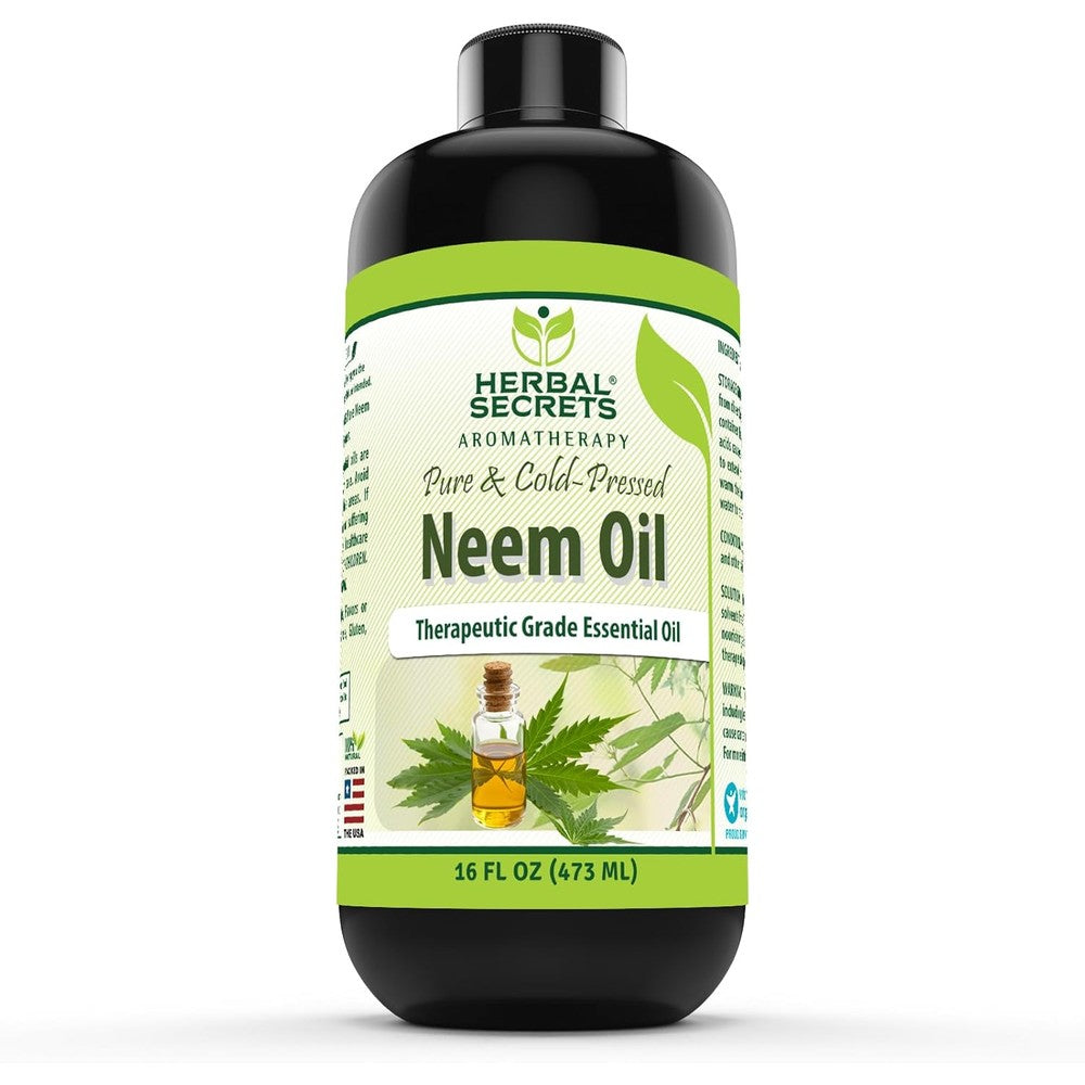 Herbal Secrets Pure Cold Pressed Neem Oil front view bottle