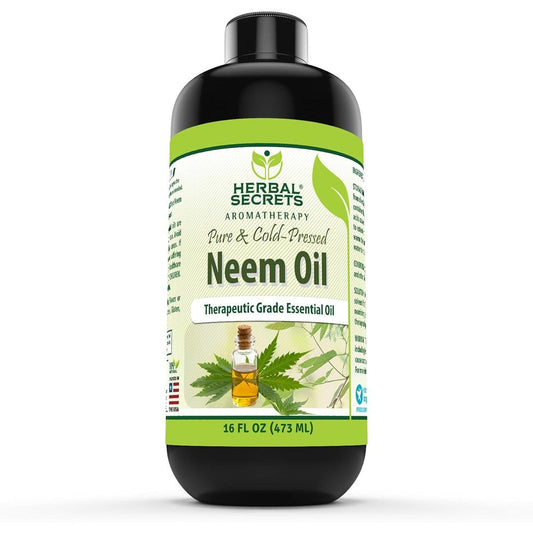 Herbal Secrets Pure Cold Pressed Neem Oil front view bottle