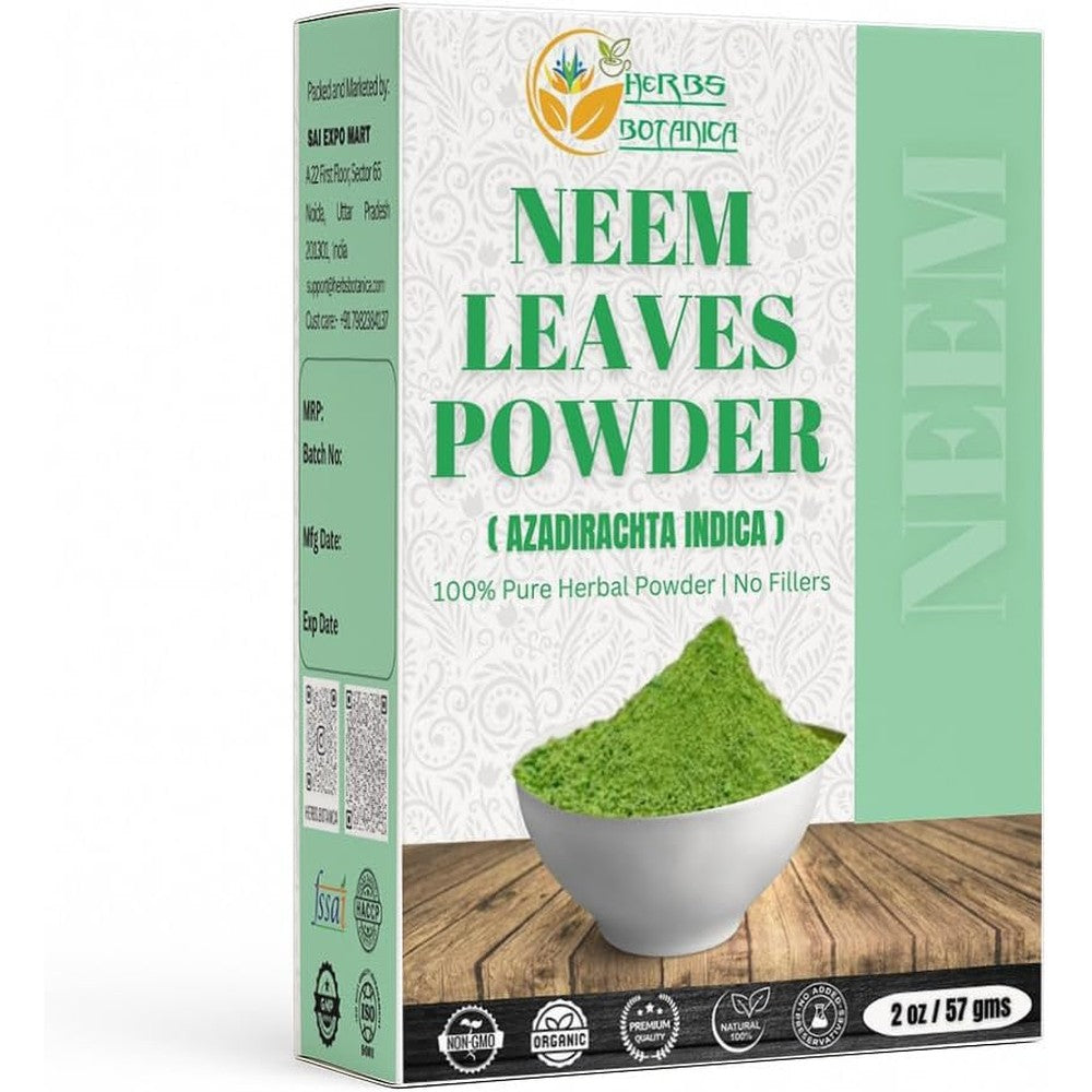 Herbs Botanica Neem Powder front box packaging