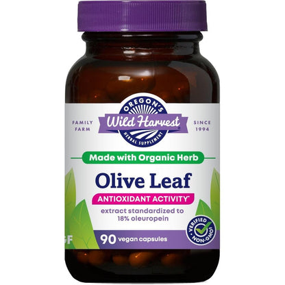 Oregon's Wild Harvest Olive Leaf Extract 90 Capsules front view