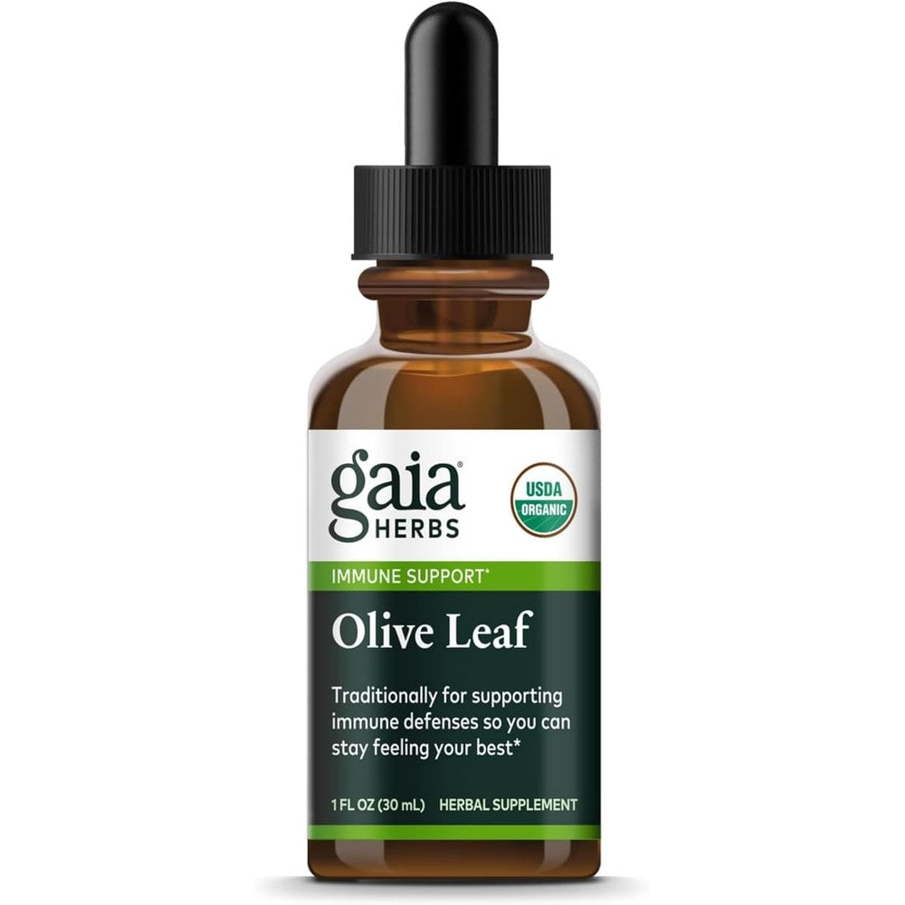 Gaia Herbs Olive Leaf Liquid Extract front bottle view