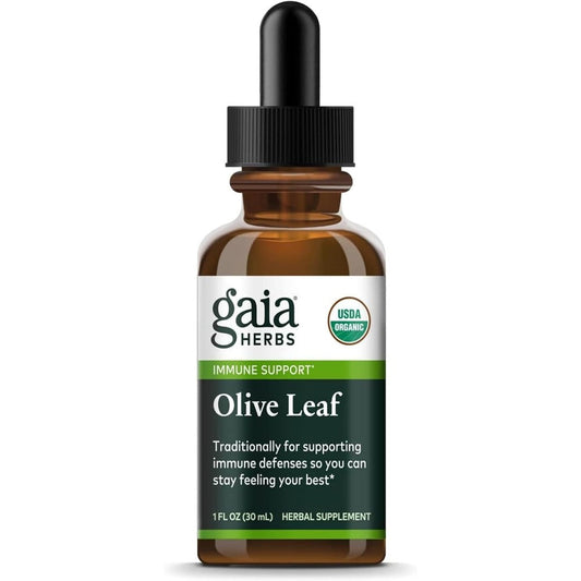 Gaia Herbs Olive Leaf Liquid Extract front bottle view