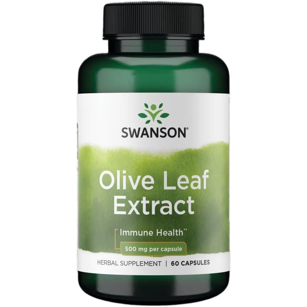 Swanson Olive Leaf Extract 500mg bottle front view