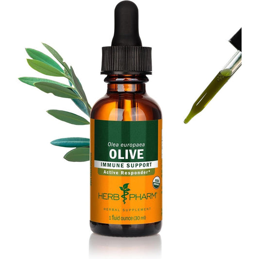 Herb Pharm Certified Organic Olive Leaf Liquid Extract bottle front view