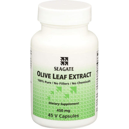 Seagate Olive Leaf Extract 450mg 45 capsules front bottle view for immune support