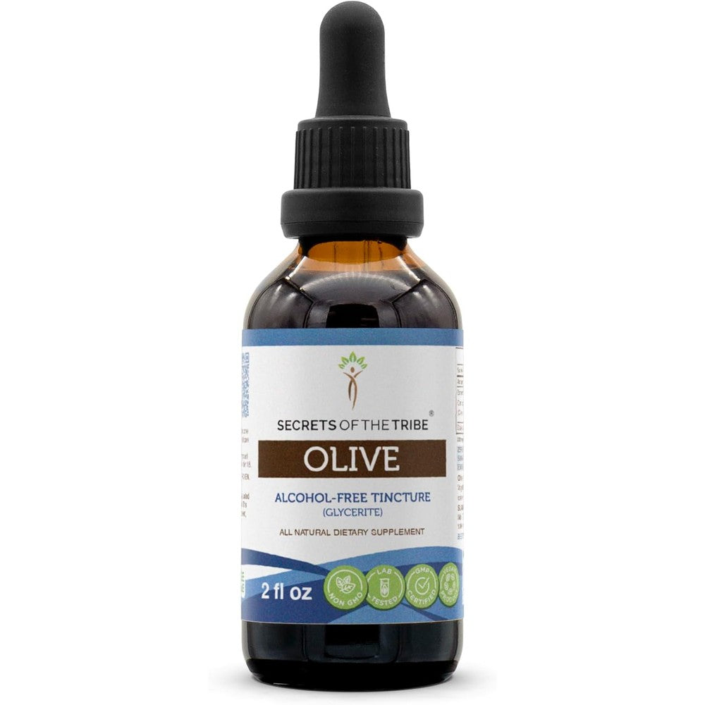 Secrets of the Tribe Olive Leaf Extract front view bottle for immune support.