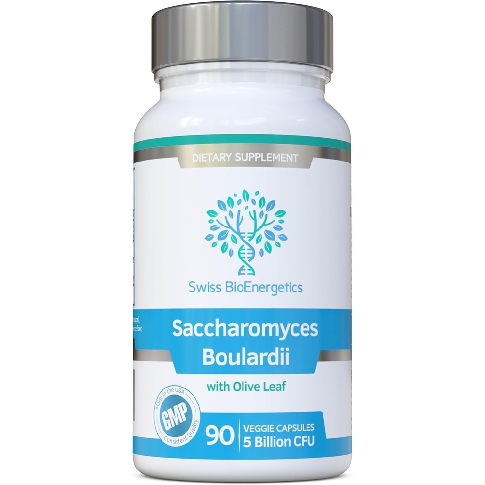 Swiss BioEnergetics Saccharomyces Boulardii 90 capsules front bottle view for digestive health