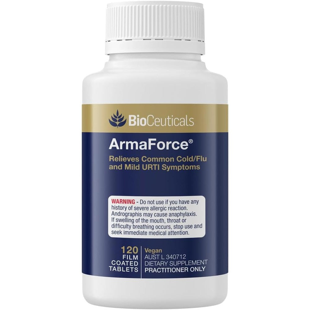 BioCeuticals ArmaForce 120 Tablets front bottle view immune support supplement