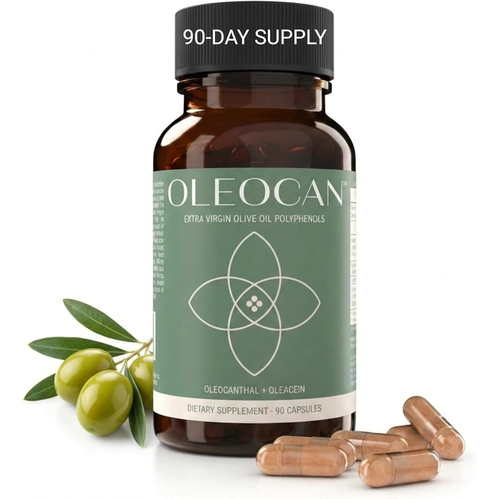 OZOVITA Oleocan Olive Oil Polyphenol Capsules 90 capsules front view showing dietary supplement bottle