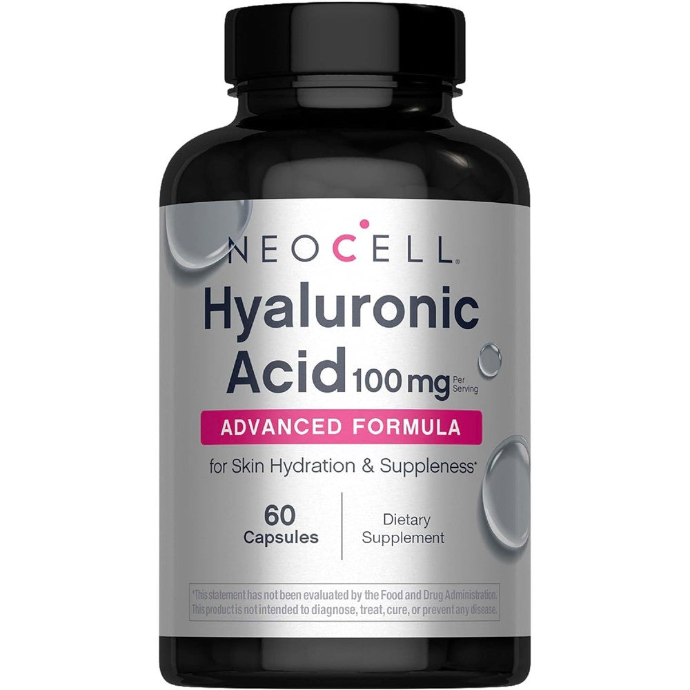 Neocell Hyaluronic Acid Advanced Formula One Hundred Milligrams Sixty Capsules Front View