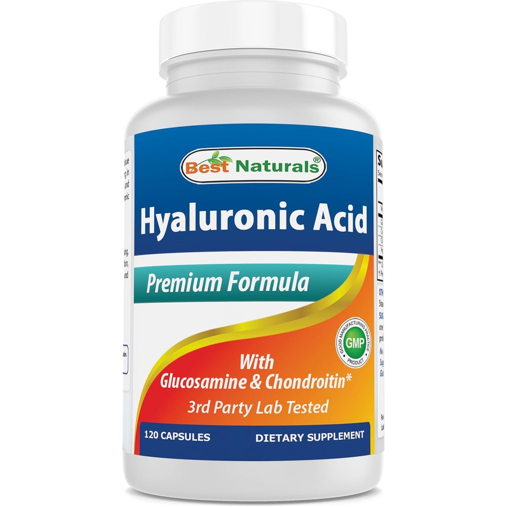 Best Naturals Hyaluronic Acid 100 Milligrams 120 Capsules front bottle view supplement