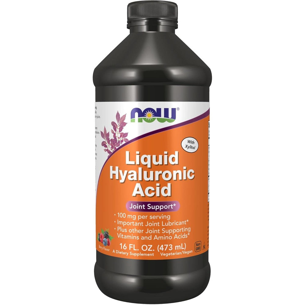 Now Foods Liquid Hyaluronic Acid Berry Flavor Front Bottle