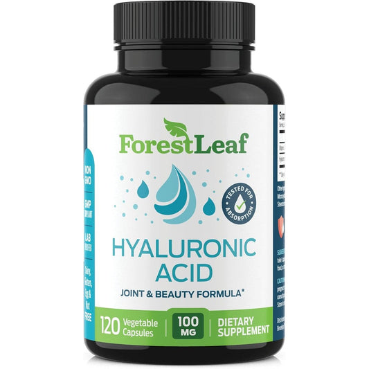 ForestLeaf Hyaluronic Acid 100mg 120 Capsules Front View