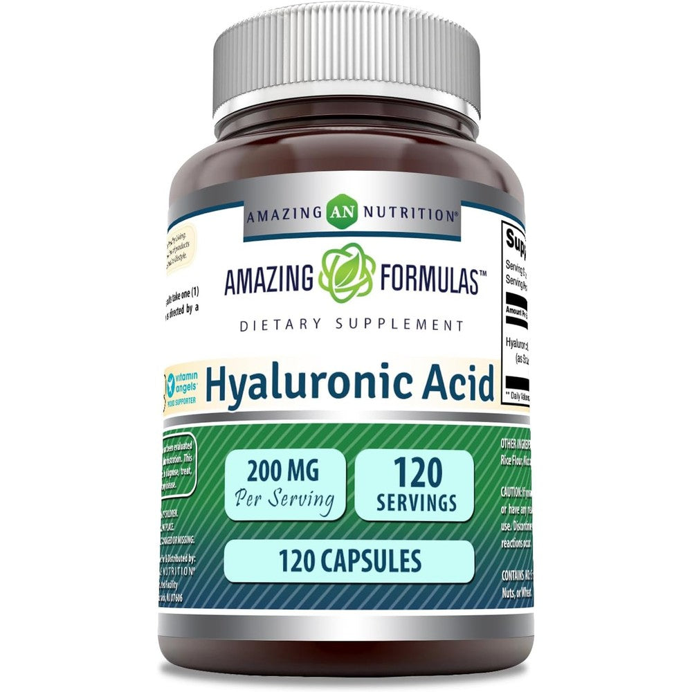 Amazing Nutrition Hyaluronic Acid 200 Milligrams 120 Capsules front product view