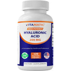 Vitamatic High Potency Hyaluronic Acid 200 milligrams 120 Vegetarian Capsules front product view