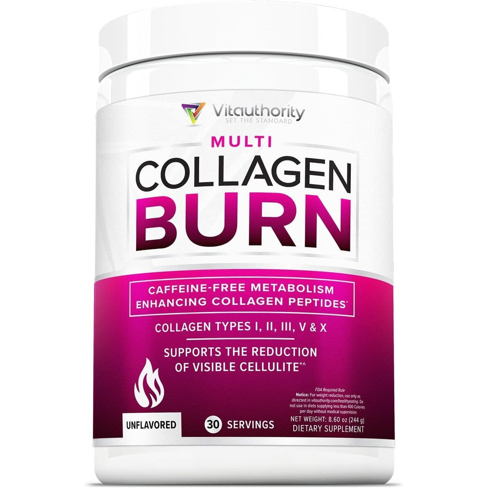 Vitauthority Multi Collagen Burn front view jar container
