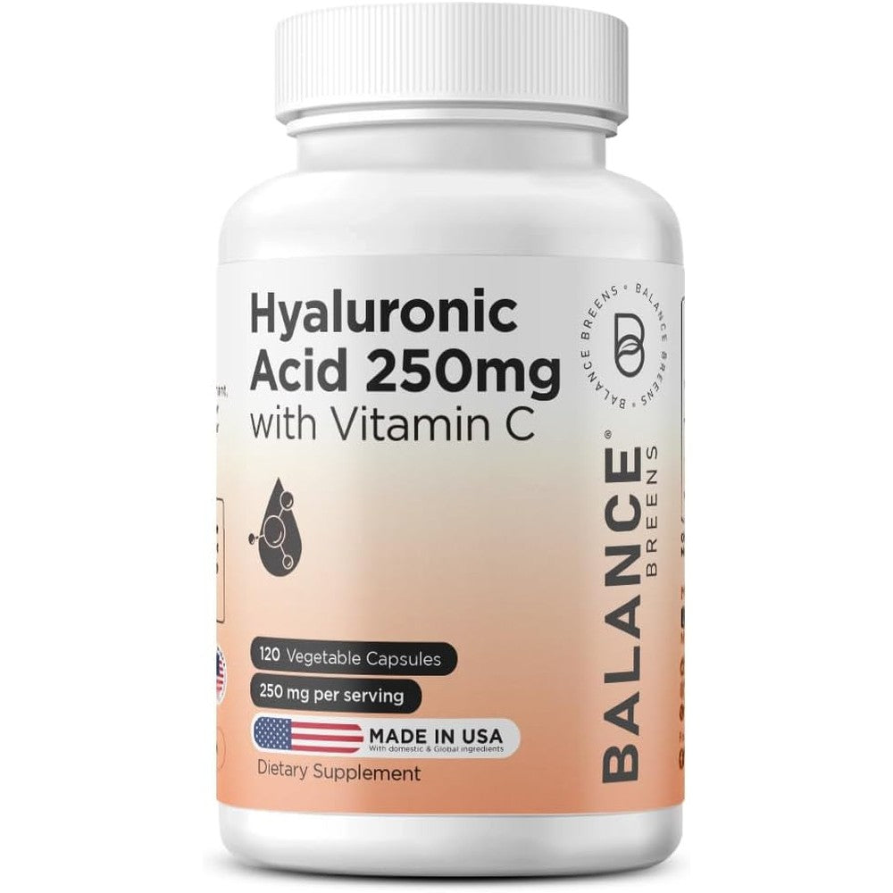 Balance Breens Hyaluronic Acid 250mg 120 Vegan Capsules Front View