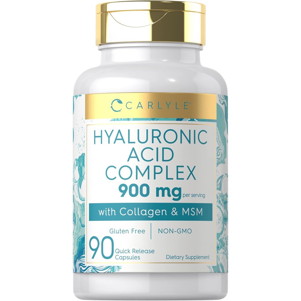 Carlyle Hyaluronic Acid Complex 900 milligrams 90 capsules front product bottle view