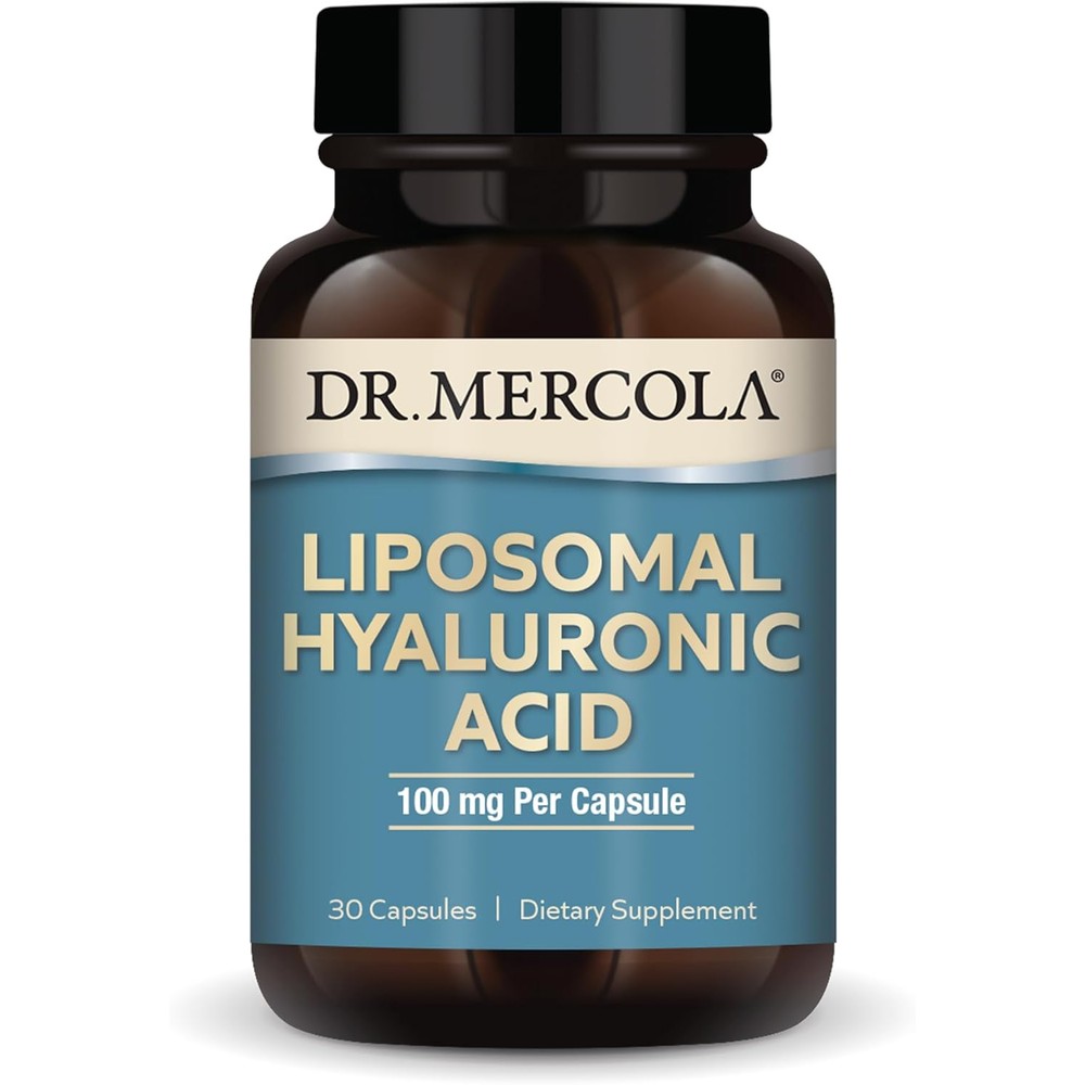 Dr. Mercola Liposomal Hyaluronic Acid 100mg front view bottle