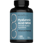 NeoCell Hyaluronic Acid with Methylsulfonylmethane 120 Capsules front view bottle