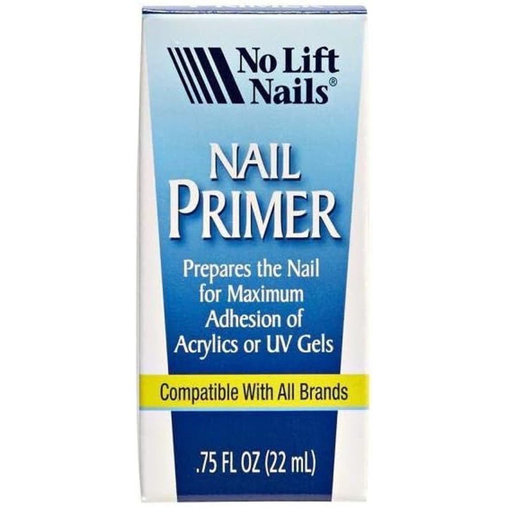 No Lift Nails Primer front view bottle showing product labeling for acrylic and gel prep