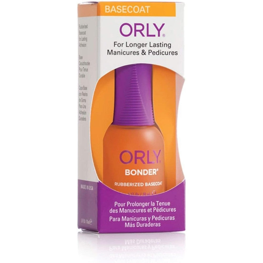 Orly Bonder Rubberized Base Coat front view bottle for long lasting manicures