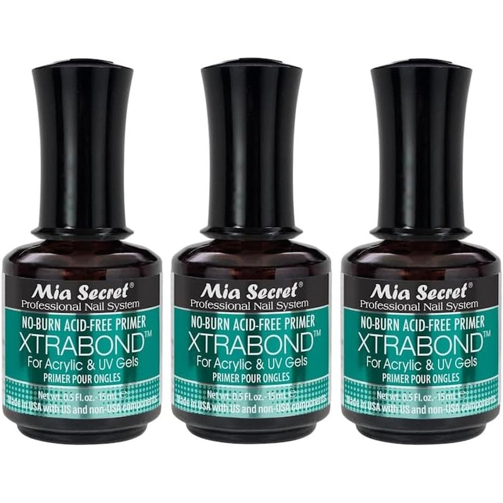 Mia Secret XTRABOND acid free nail primer three pack front view