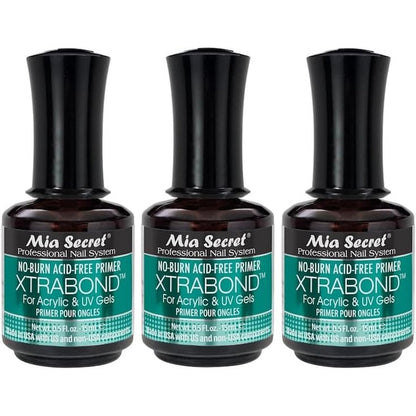 Mia Secret XTRABOND acid free nail primer three pack front view