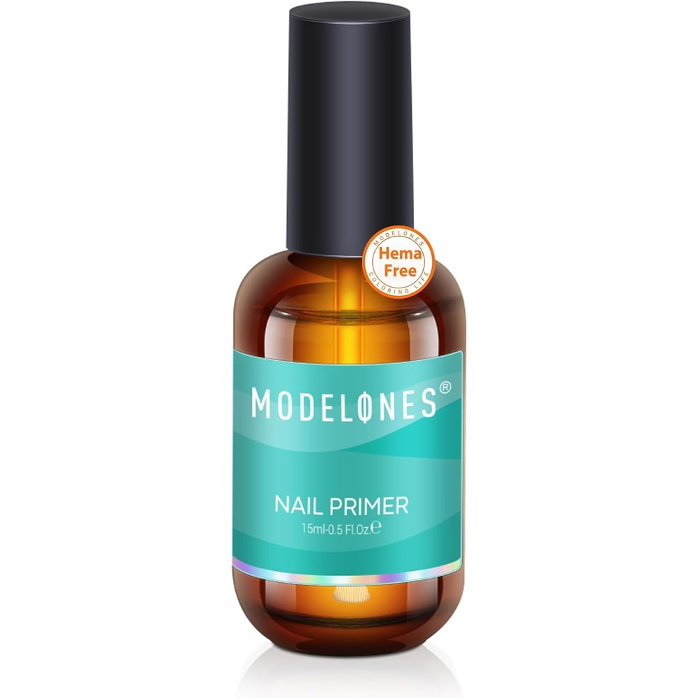 Modelones Nail Primer 15ml bottle front view showcasing acid free label